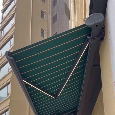Aluminum Alloy Outdoor Sunshade Awning Windproof Full Box Awning With Lights