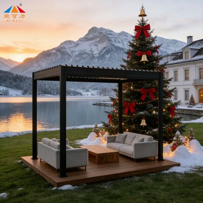 High Load-Bearing Reinforced Aluminum Alloy Electric Rain Canopy Gazebo for Parking Lot Waiting Area